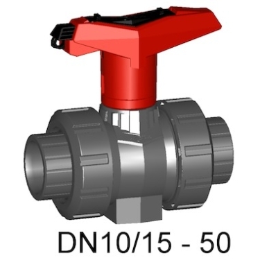 瑞士+GF+ 546型球閥，日標PVC-U手動球閥, 帶可鎖定手柄